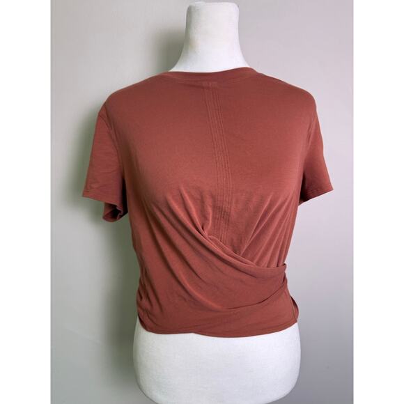 Lululemon Time To Restore Short Sleeve Wrap Top Rustic Clay Medium - Picture 2 of 10